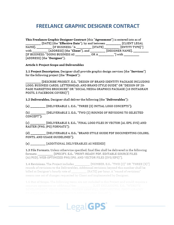 View of Freelance Graphic Designer Contract